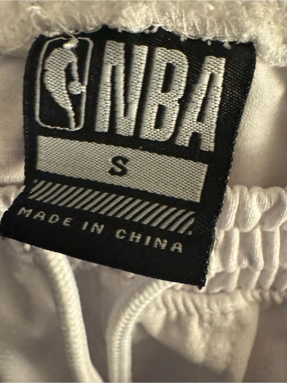 NBA White Athletic Basketball Shorts with Gray Trim